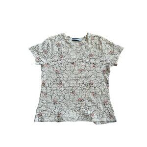 Croft & Barrow the Classic Tee Womans Floral Print Short Sleeve Puffy Stretch PL